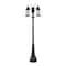 Z-Lite Roundhouse 3 Light Outdoor Post Mounted Fixture, Black And Clear Seedy 569MP3-564P-BK - alternate 3